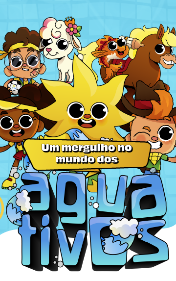 Imagem com os Aguativos, os mascotes do Aguativa Golf Resort.