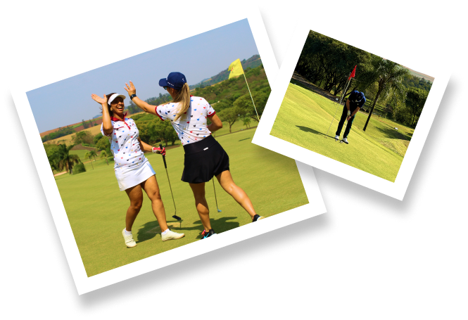 Imagens do campo de golfe, uma das experiências oferecidas pelo Aguativa Golf Resort.